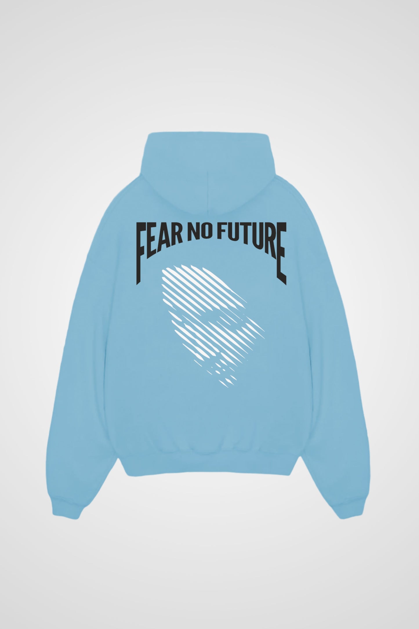 Face Hoodie Light Blue