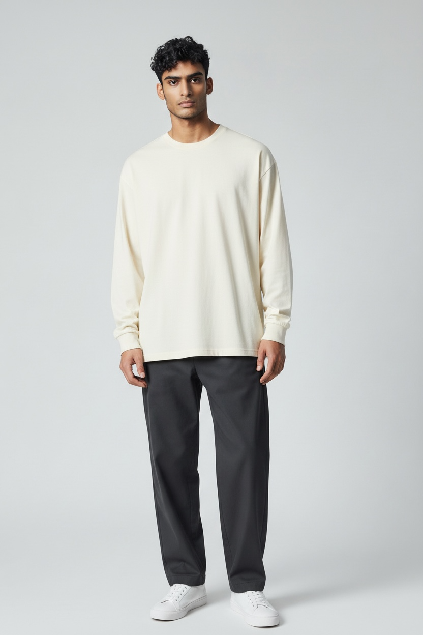 Oversized Longsleeve Tee Vintage White