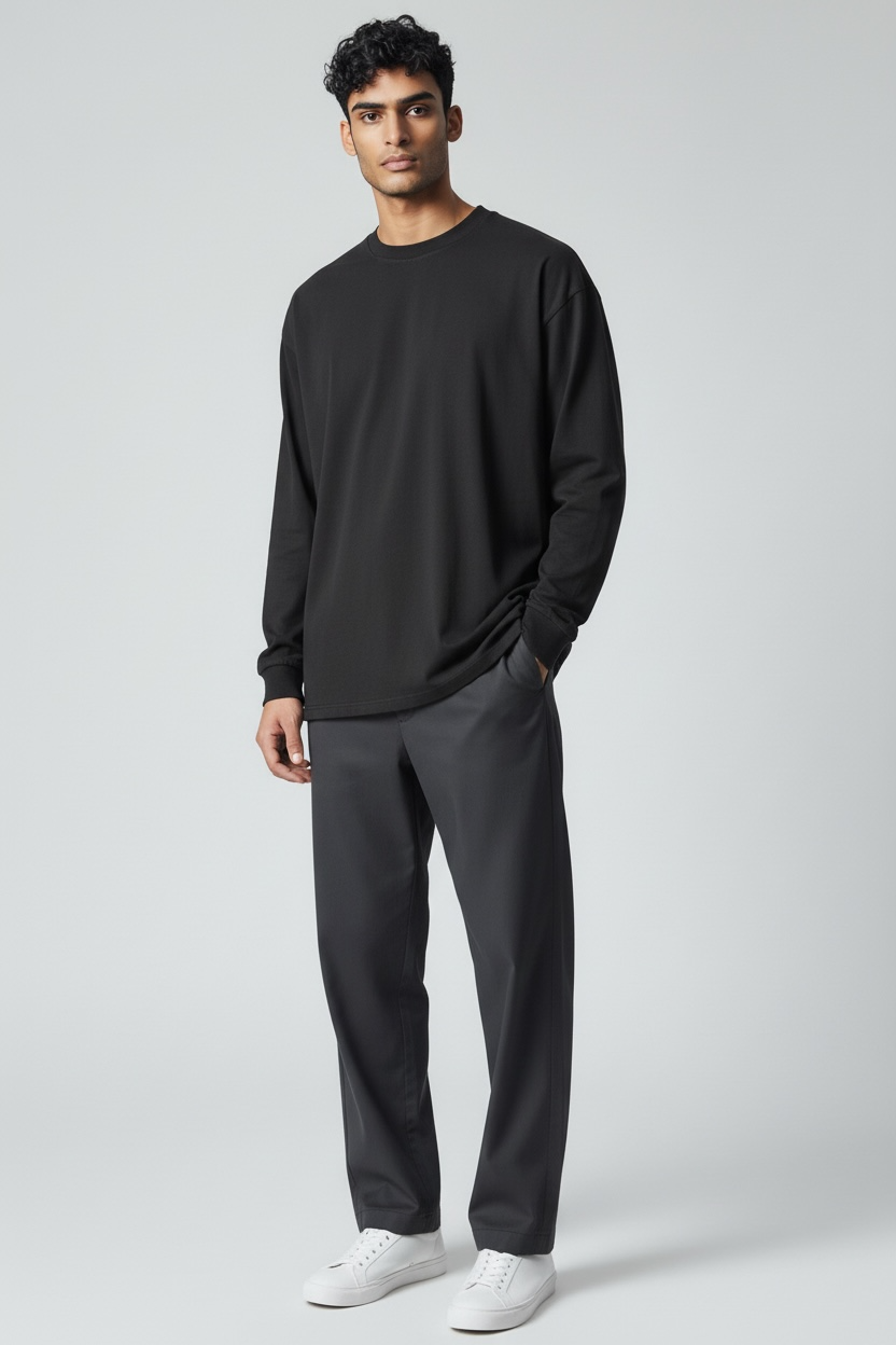 Oversized Longsleeve Tee Vintage Black