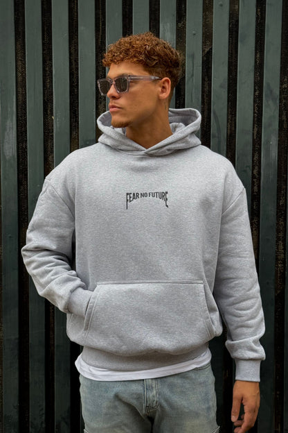 Face Hoodie Grey Melange
