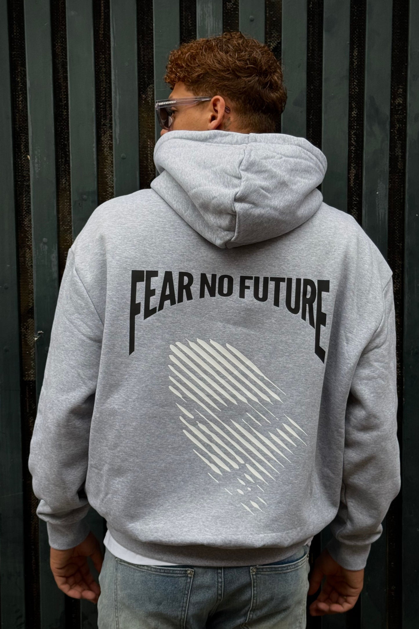 Face Hoodie Grey Melange